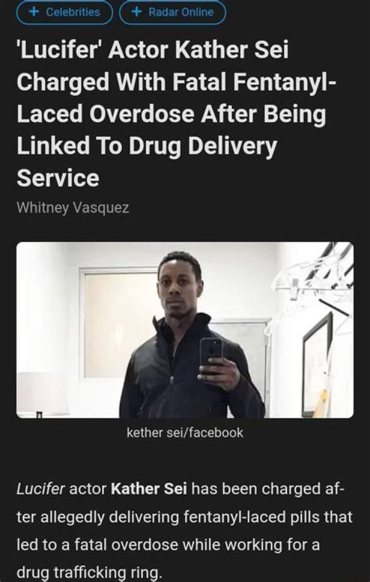 Actor Kather Sei From S.W.A.T Arrested On Hollywood Drug Delivery Supply Charges Resulting In Death