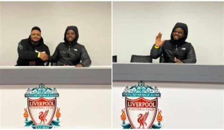 
Comedian, Sabinus Visits England Club Stadium Liverpool 